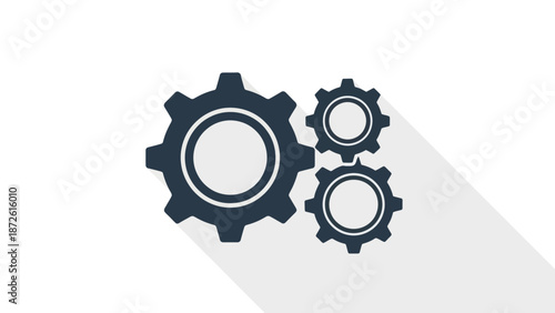 A Sleek Minimalist Illustration of Interlocking Cogwheels Representing Industry, Cooperation, and Mechanical Efficiency