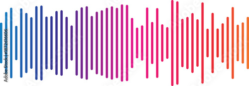 Sound Wave Audio Equalizer Vector |  Colorful Minimal Waveform Line Art | Music Beat Bar Illustration for Poster, UI, Podcast, DJ Background & Audio Spectrum Design	
