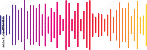 Sound Wave Audio Equalizer Vector |  Colorful Minimal Waveform Line Art | Music Beat Bar Illustration for Poster, UI, Podcast, DJ Background & Audio Spectrum Design	
