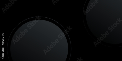 Dark abstract background with dynamic gradient circles. Creative design of overlapping circles. Simple and modern geometric pattern elements for covers, banners, certificates, and cards. Eps. 2