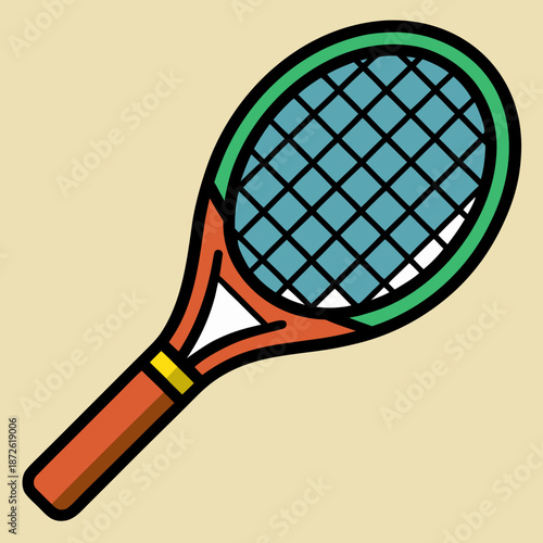 Tennis racket cartoon illustration