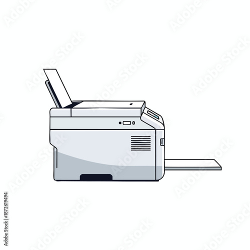 Line art illustration of a multifunction printer