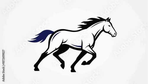 Majestic Horse Galloping with Flowing Mane and Tail.