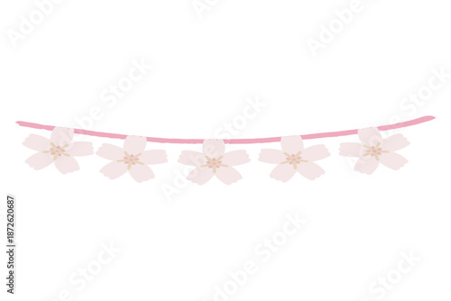 ふんわり春色 卒園・入園ガーランド＆リースシリーズ｜桜の花ガーランド素材
Soft Spring Pastel Graduation & Entrance Garland Series – Cherry Blossom Garland