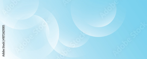 Minimalist banner background, pastel colorful, Light Blue gradations. Circle effect style geometric, abstract background. Vector Illustration