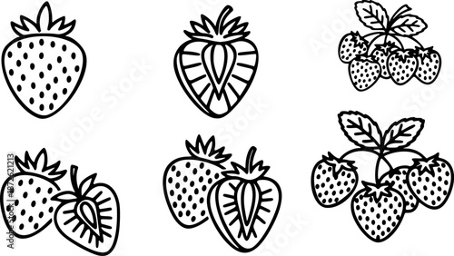 Strawberry icon collection - vector illustration
