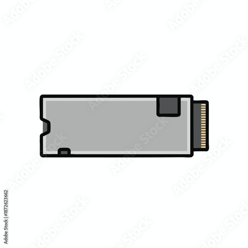 Gray SSD Icon on White Background