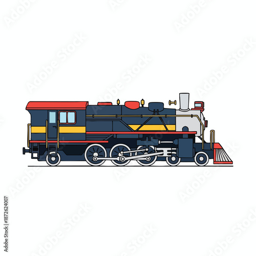 Vintage Train Locomotive Illustration