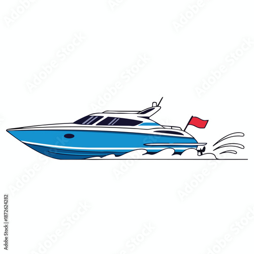 Speedboat Racing on Water