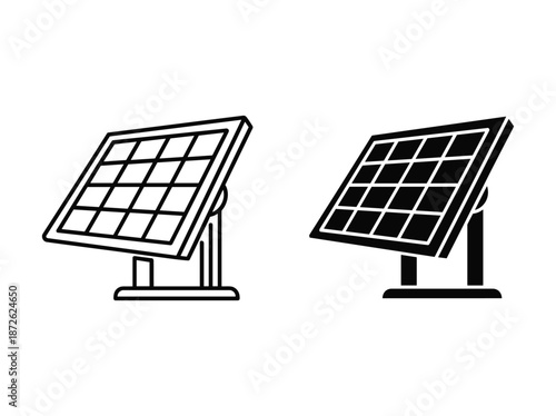 Solar panel illustration in different styles