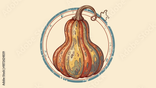 pumpkin autumn fall harvest gourd symbol.