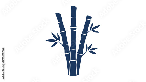 blue bamboo stalks graphic design element.