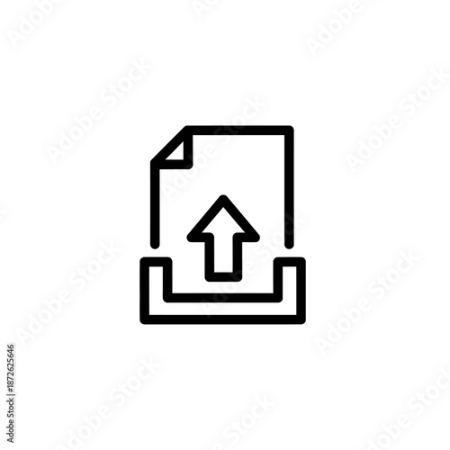 Download Icon with Arrow and Document for Digital File Uploads