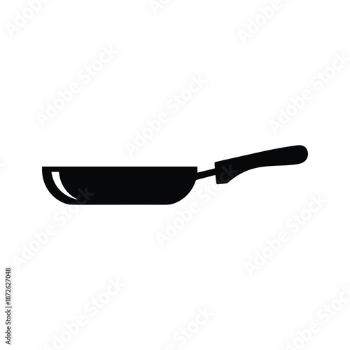 Simple black silhouette of a frying pan