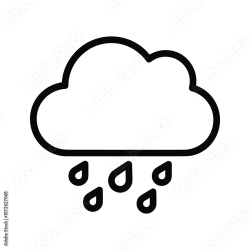 Cloud with rain drops falling down