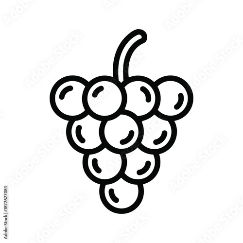 Bunch of grapes illustration on white background