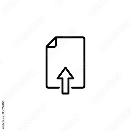Document Upload Icon for Digital Files and Data Transfer