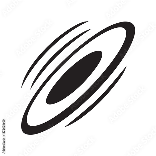 flying disc glyph flat vector icon