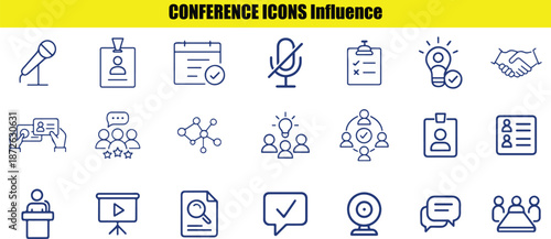 Set of blue line representing various assessment concepts including exams and evaluations