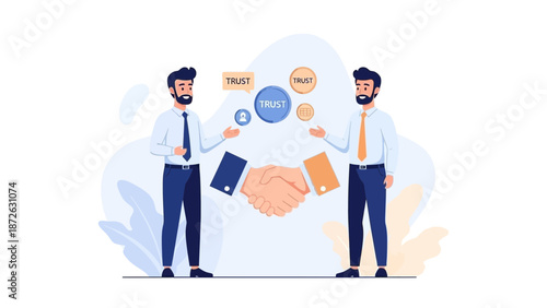 Business Partnership and Trust Concept with Handshake and People