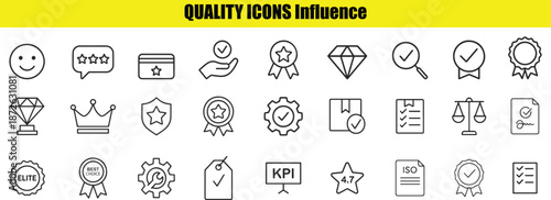 Collection of twenty four minimalist black and white representing and achievement