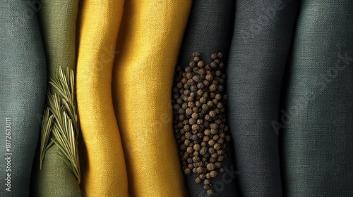 Wallpaper Mural Colorful Textures of Food Ingredients and Herbs on Fabric Background Torontodigital.ca