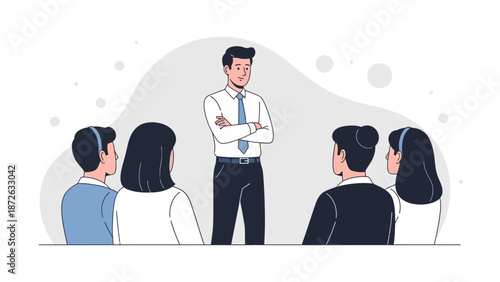 Business Leader Presenting to Team, Meeting, Discussion, Corporate Meeting