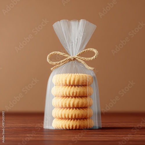 Wallpaper Mural Freshly Baked Cookies in Transparent Bag with Decorative Twine Torontodigital.ca