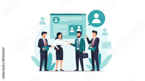 Business Meeting Team Collaboration Digital Strategy Online Discussion