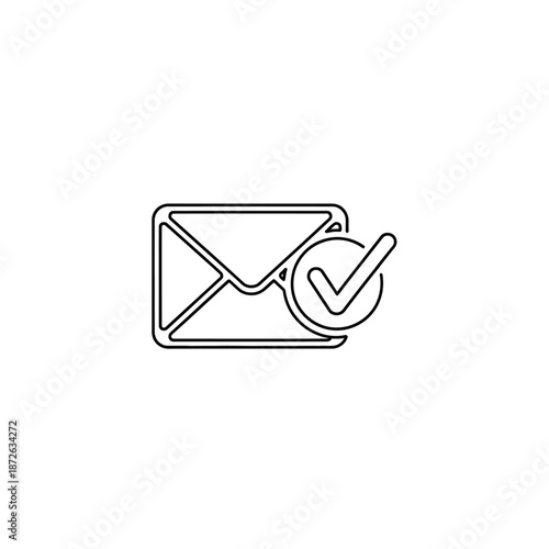 Email Inbox with Checkmark Icon Representing Successful Message Delivery