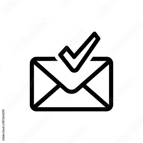 Email Notification Icon with Checkmark for Confirmation or Success Message