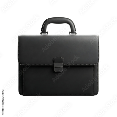 black briefcase isolated on white