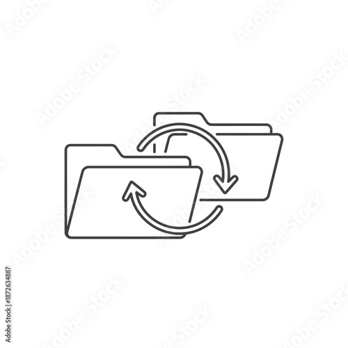 Folder Synchronization Concept Showing Data Transfer and Backup Process