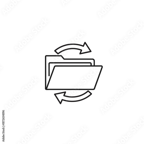 Folder Sharing Icon Representing Data Exchange and Collaboration