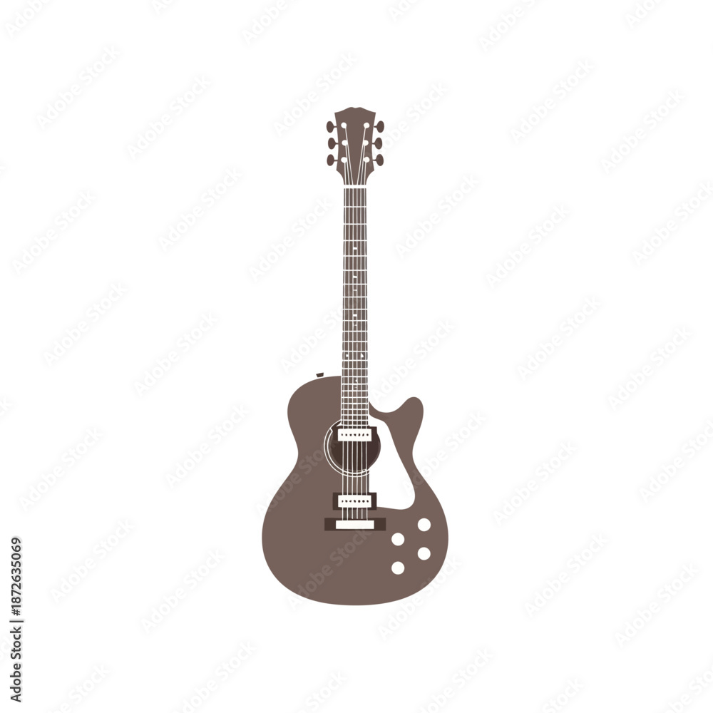 Naklejka premium Stylized Acoustic-Electric Guitar Vector Illustration
