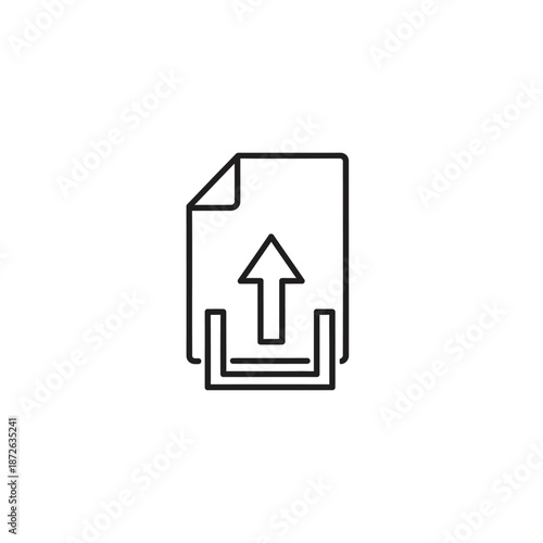 High-Resolution Digital Document Upload Icon for Business and Technology Use
