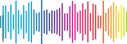 Sound Wave Audio Equalizer Vector |  Colorful Minimal Waveform Line Art | Music Beat Bar Illustration for Poster, UI, Podcast, DJ Background & Audio Spectrum Design	
