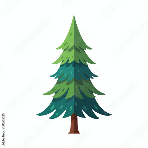 Single Evergreen Tree Illustration