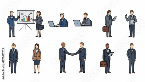 Business People Poses and Actions Collection.