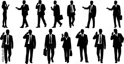Business People Silhouettes – Professional Team Vector Illustration