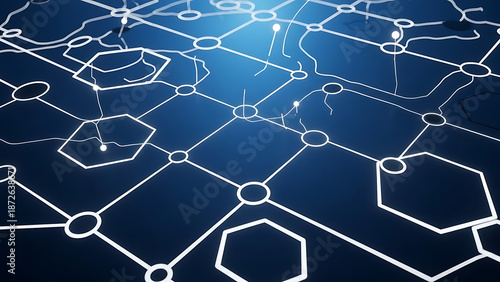 Network Connections and Nodes Illustration.