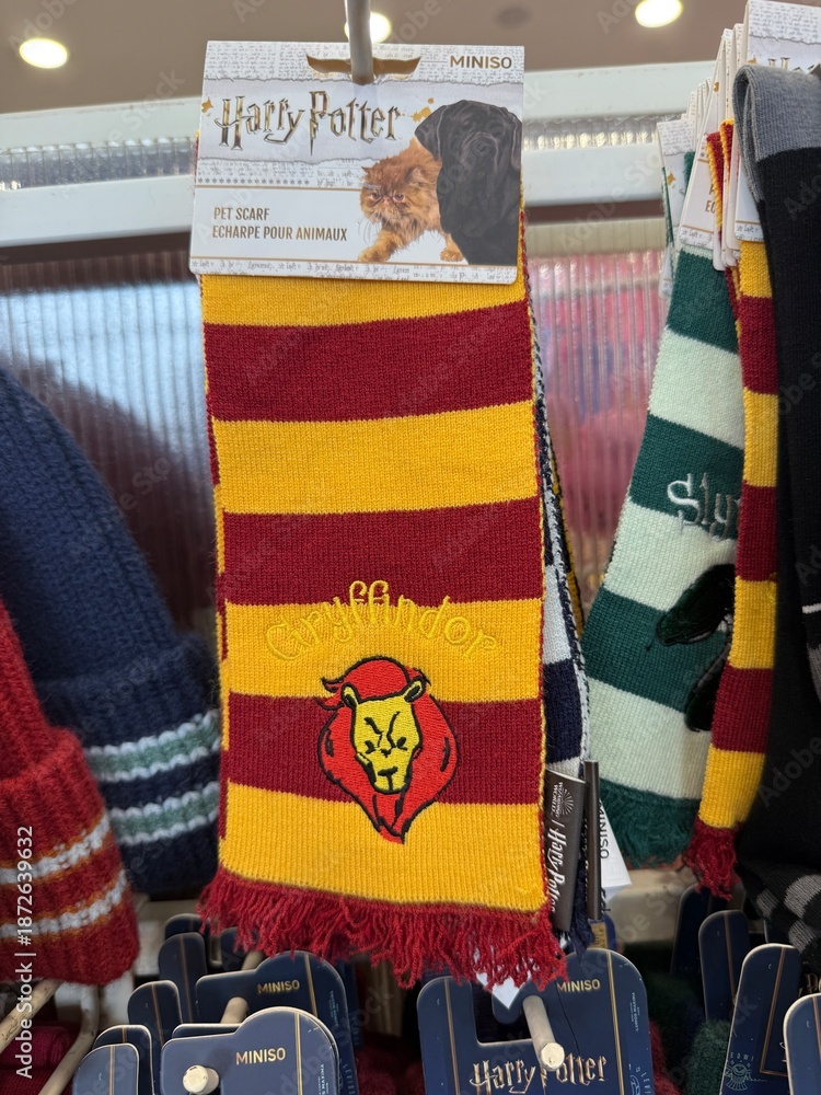 Fototapeta premium January 2026, SM San Jose del Monte, Bulacan, Philippines: Miniso Harry Potter Gryffindor Socks