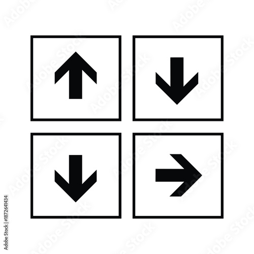 Free Download Set of four black arrows in different directions - GFXLoad