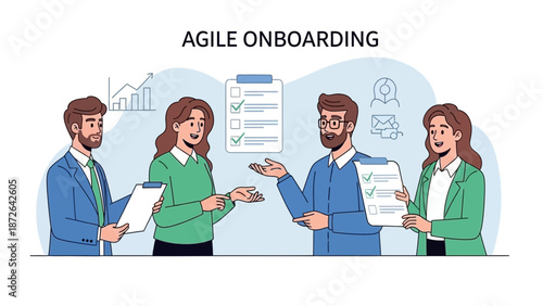 Agile Onboarding Meeting: Team Discussing Tasks and Goals