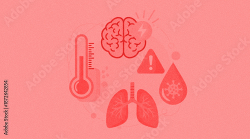 health warning signs and human organs illustration