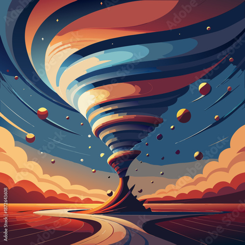 Swirling galaxy vortex