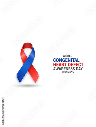 World congenital heart defect awareness ribbon concept for global health education medical campaign prevention support cardiac care and healthcare communication design