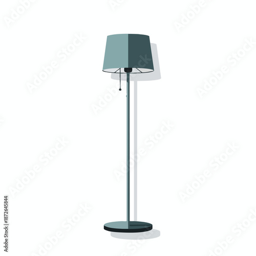Modern Minimalist Floor Lamp with Teal Shade