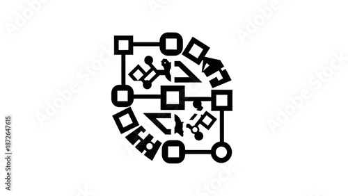 Geometric Shapes Forming Abstract Circular Design.