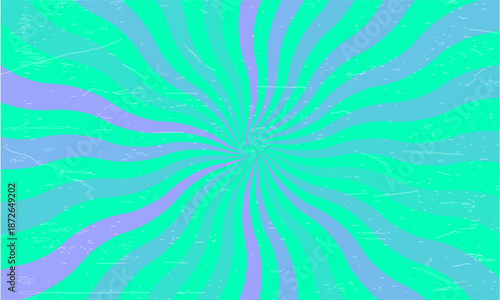 Vintage grunge colorful twisted spiral retro burst background vector. Groovy hippie 70s backgrounds. Waves, swirl, twirl pattern. Twisted and distorted vector texture in trendy retro psychedelic style